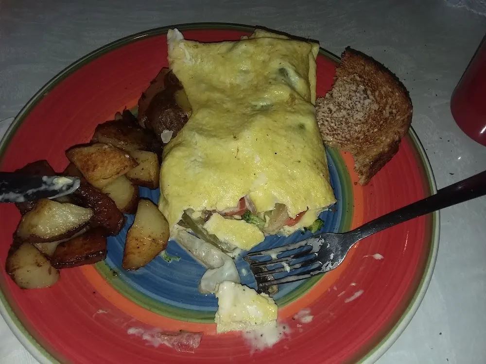 Vegetable Omelette Toast Home Fries